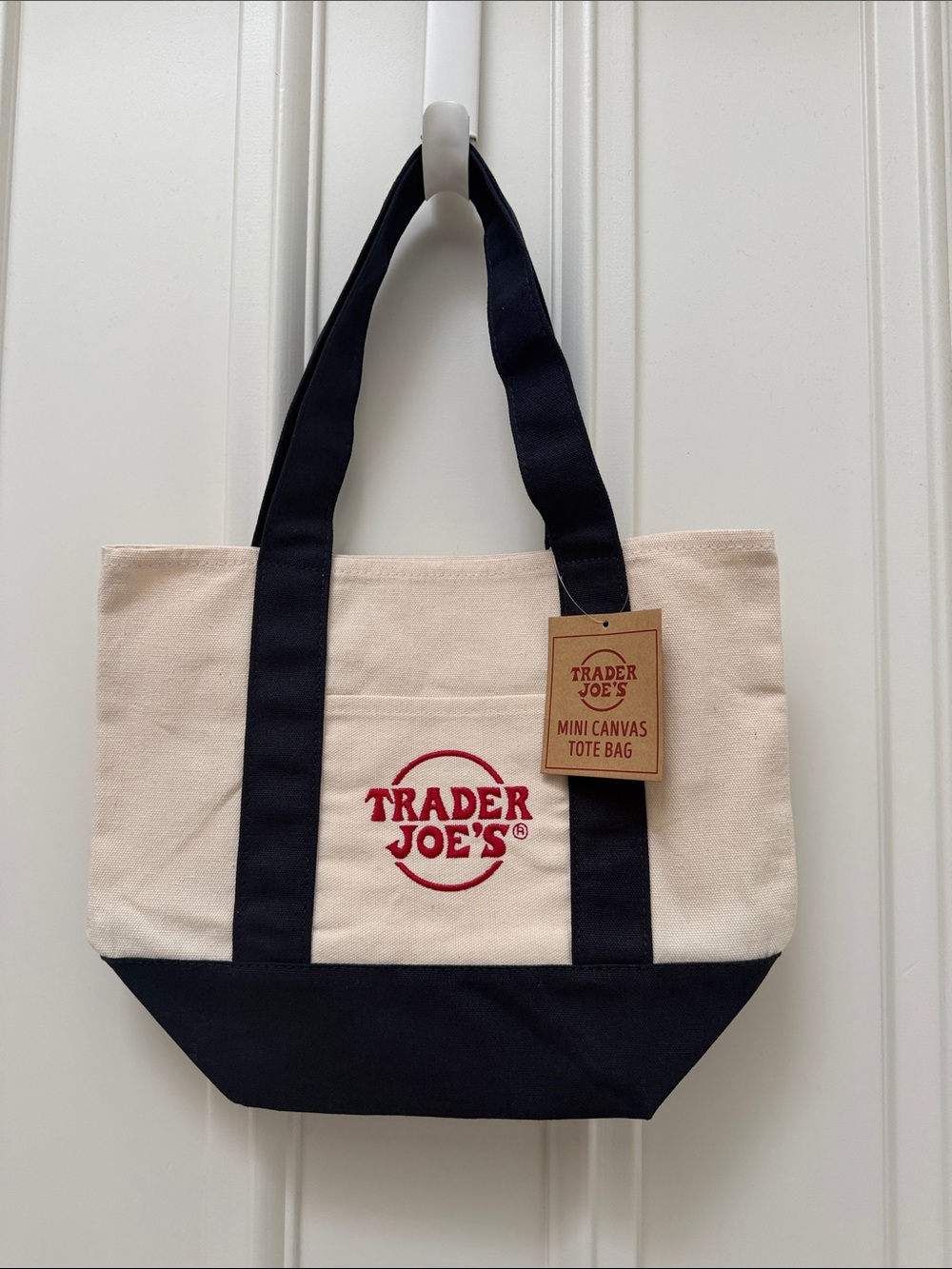 NWT Trader Joe’s Navy Mini Canvas Tote Bag